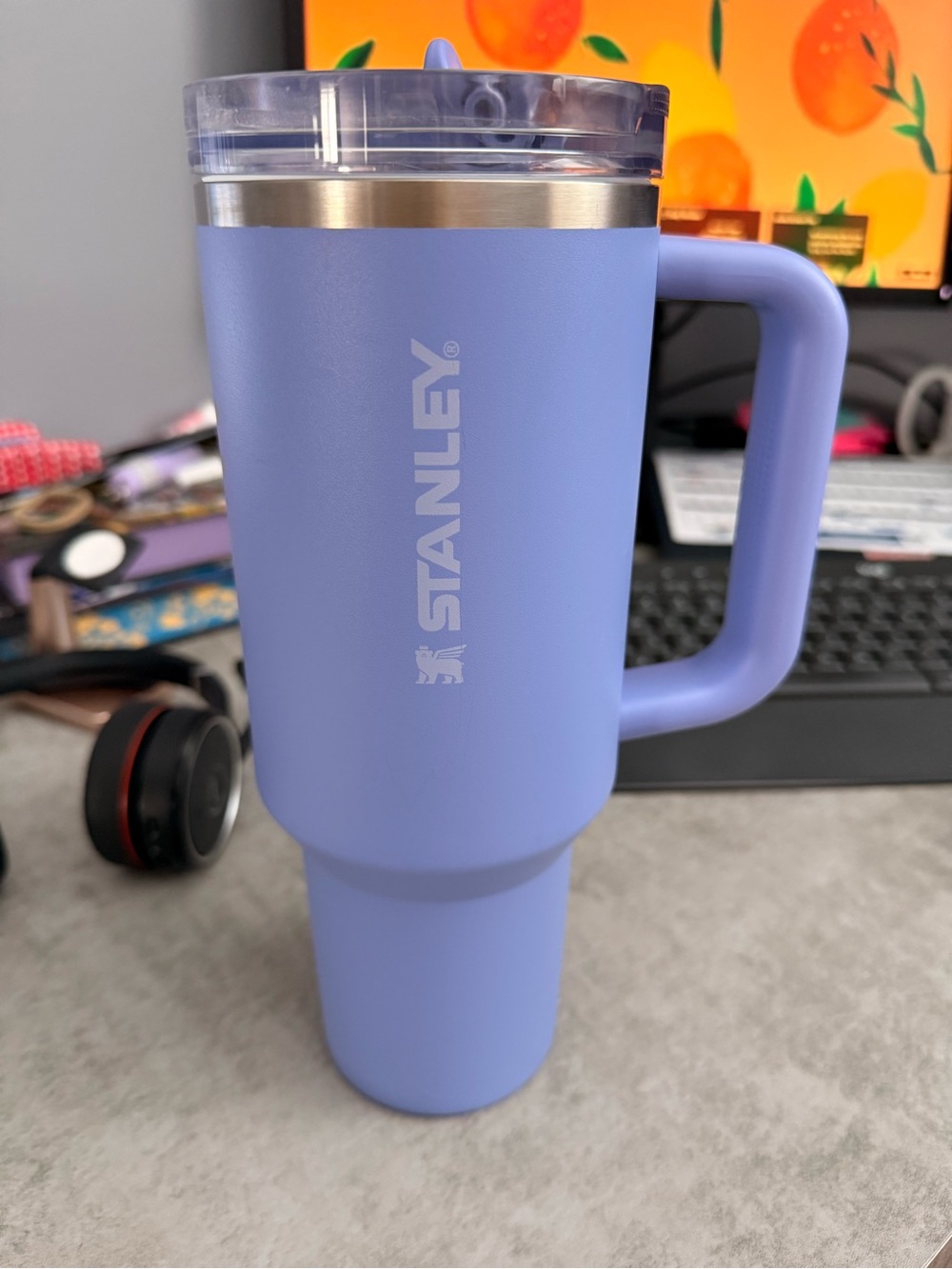 40 oz Stanley Lavender Travel Mug with Handle